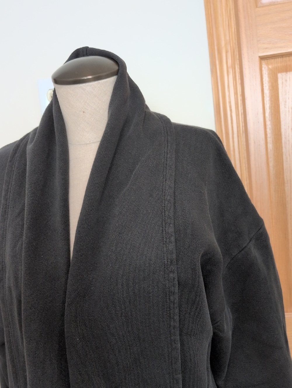 Joah Brown Women's Open Front Long Cardigan Jacket - Charcoal Gray - Picture 3 of 5